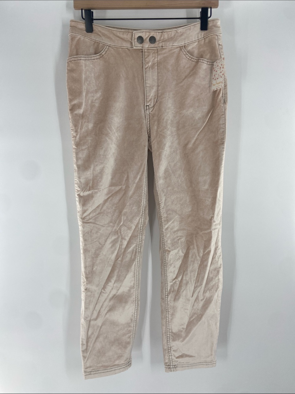 We the Free Champagne Sweet Jane Velvet Skinny Jeans Size 28 NWT